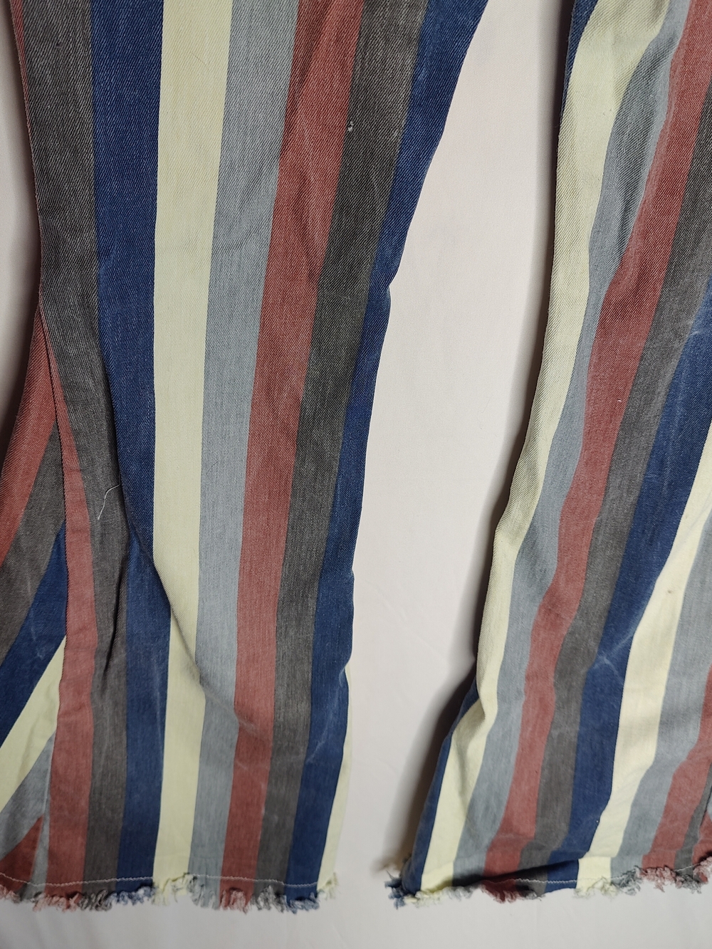 Altar'd State Blue, Cream & Gray Striped Flare Jeans - Picture 8 of 12